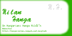 milan hanga business card